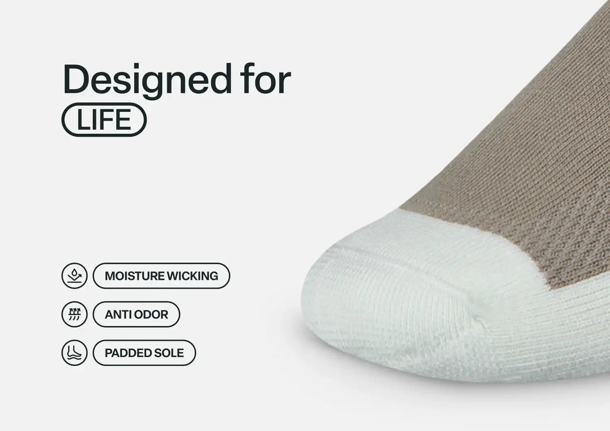 Padded Sole Diabetic Socks - Brown