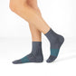 Compression Ankle Socks 15-20 mmHg - Gray/Teal Stripe