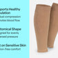 Compression Calf Sleeves Wide 15-20 mmHg - Tan