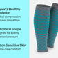 Compression Calf Sleeves Standard 20-30 mmHg - Gray/Teal Stripe
